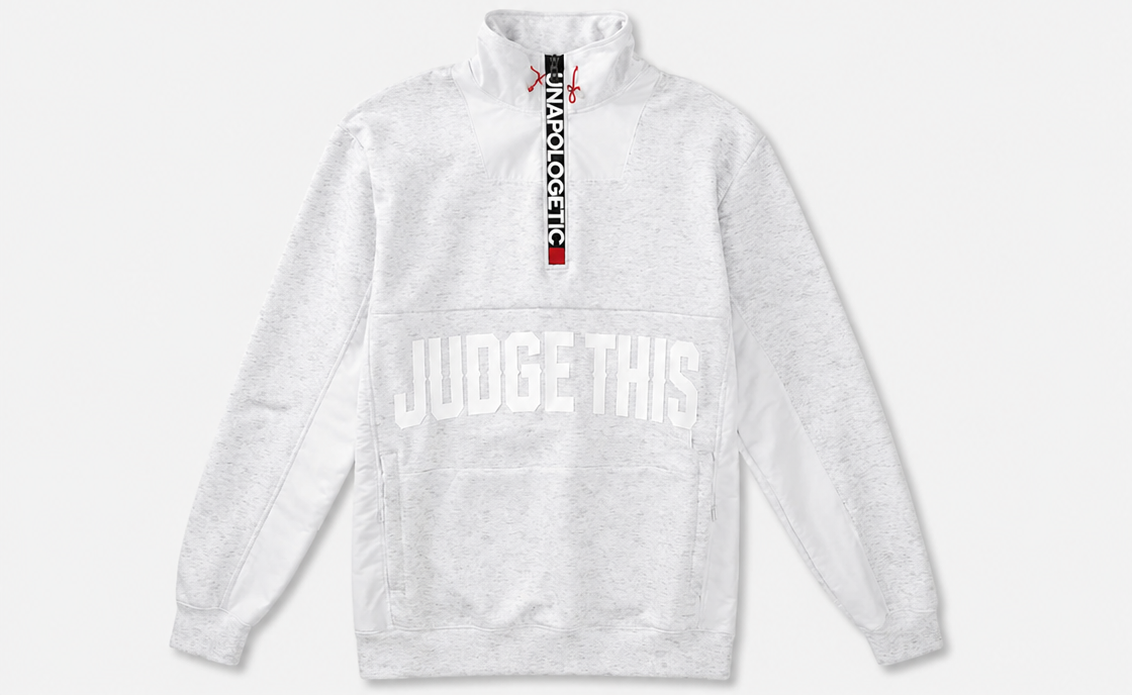 Judge This™ Unapologetic Quarter Zip Pullover – Black / White Marl