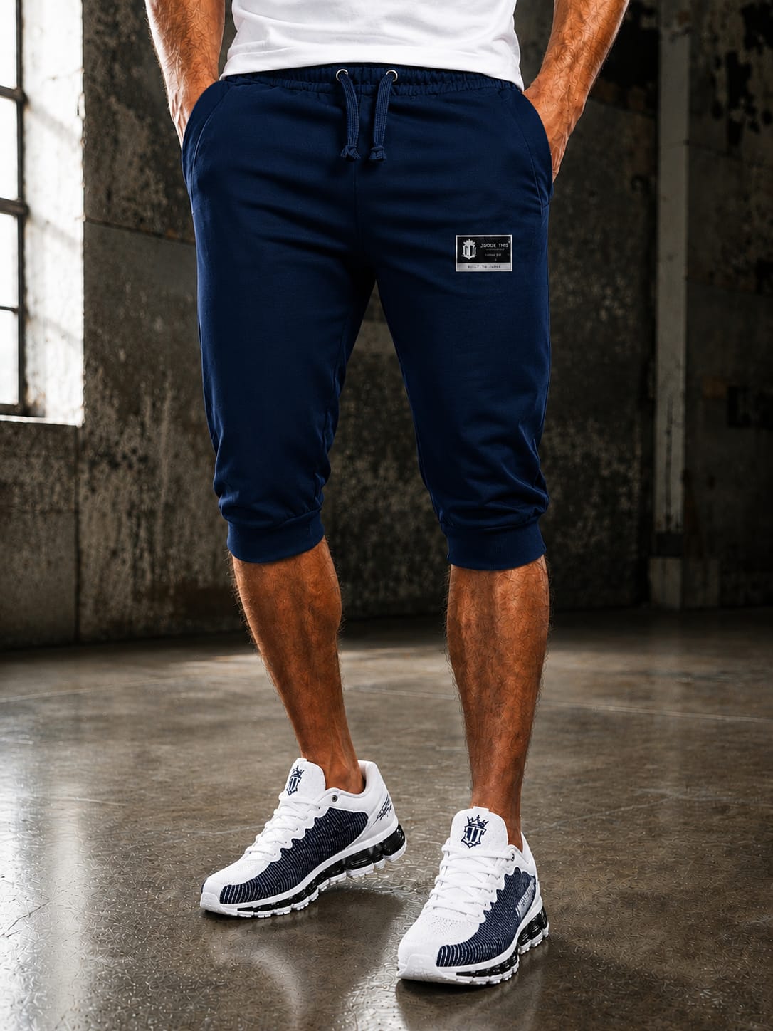Judge This™ Essential Three-Quarter Shorts – Grey / Midnight Black / Navy Blue