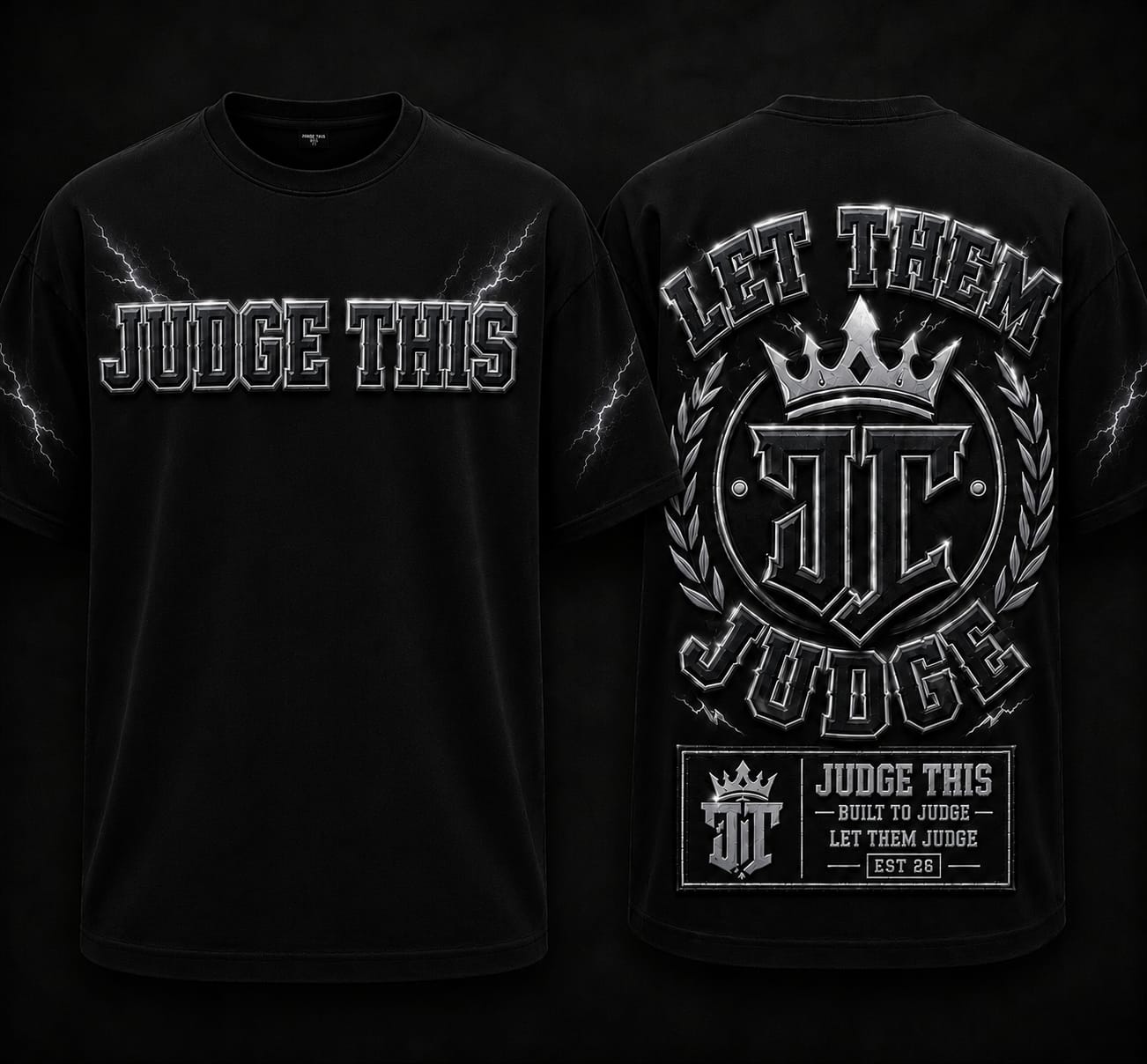 Judge This™ – Let Them Judge Oversized Lightning Graphic T-Shirt