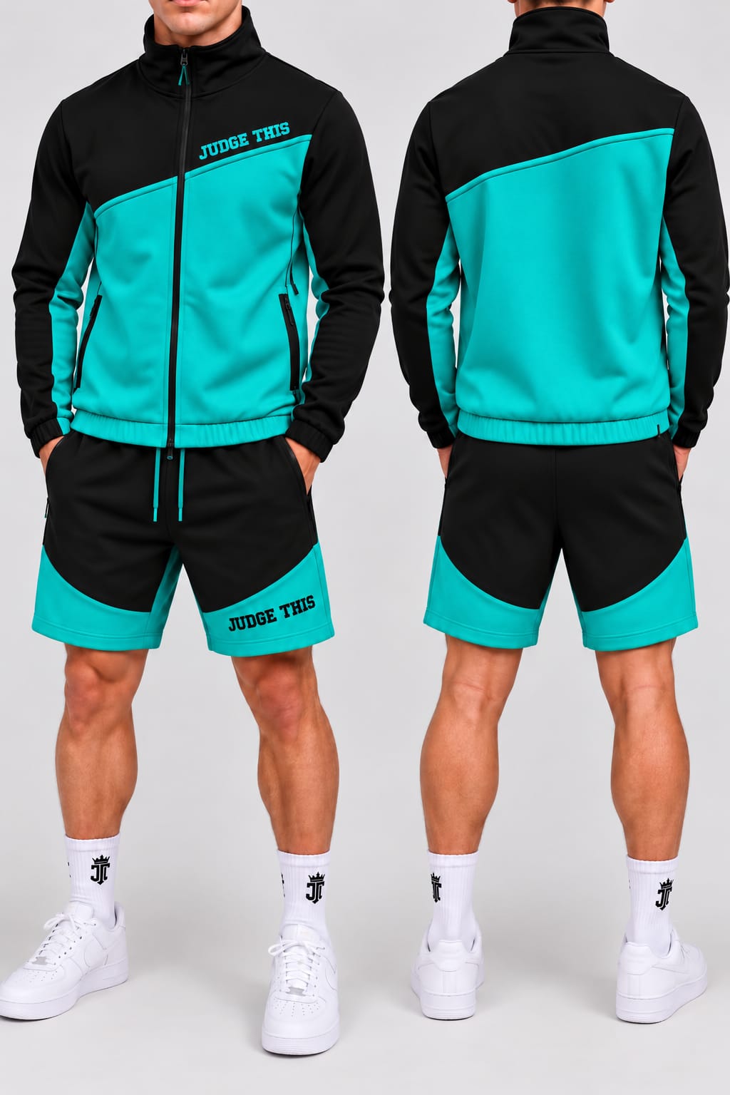 JUDGE THIS Tiffany & Black Jacket and Shorts Set