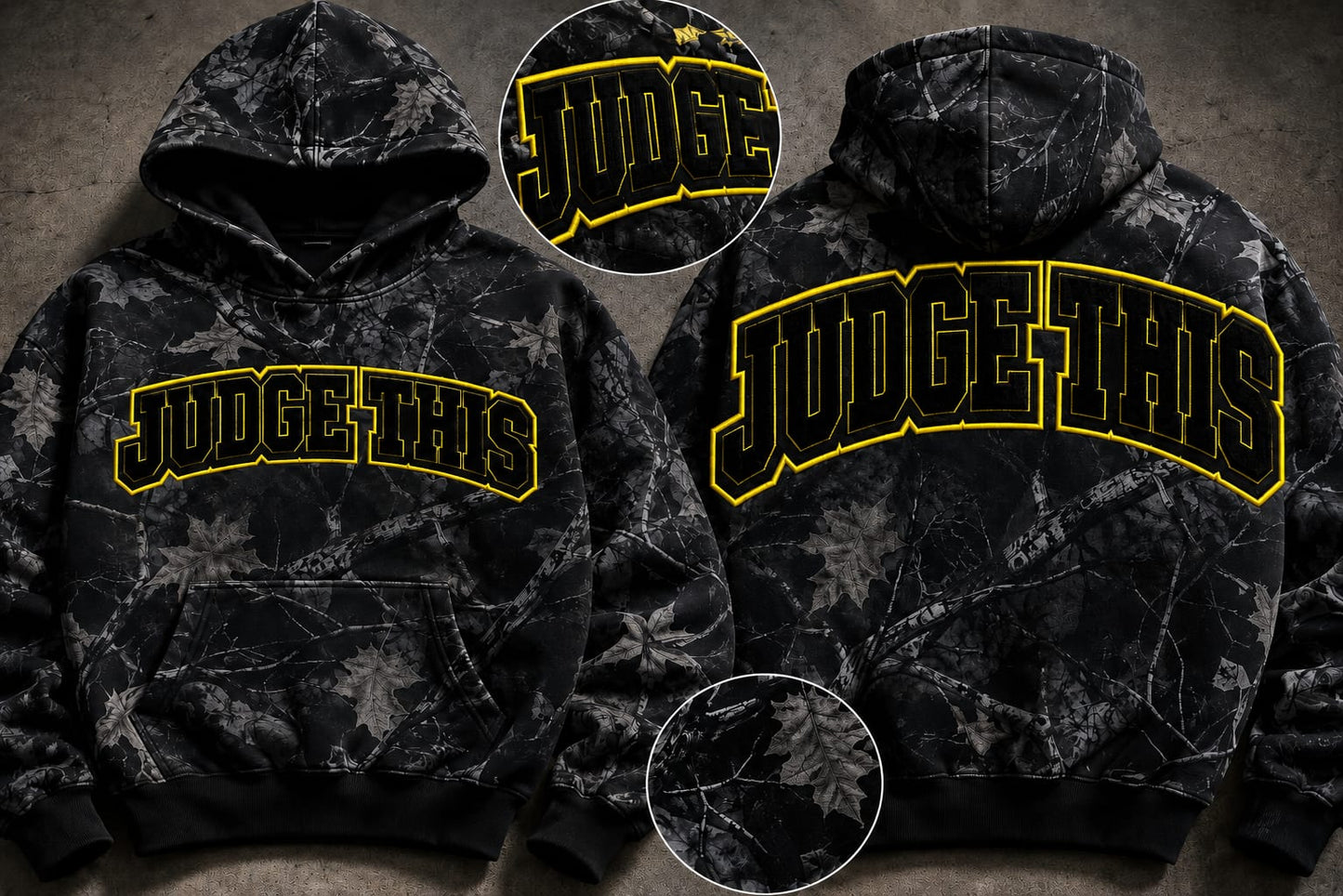 Judge This™ Woodland Hoodie – Midnight Timber