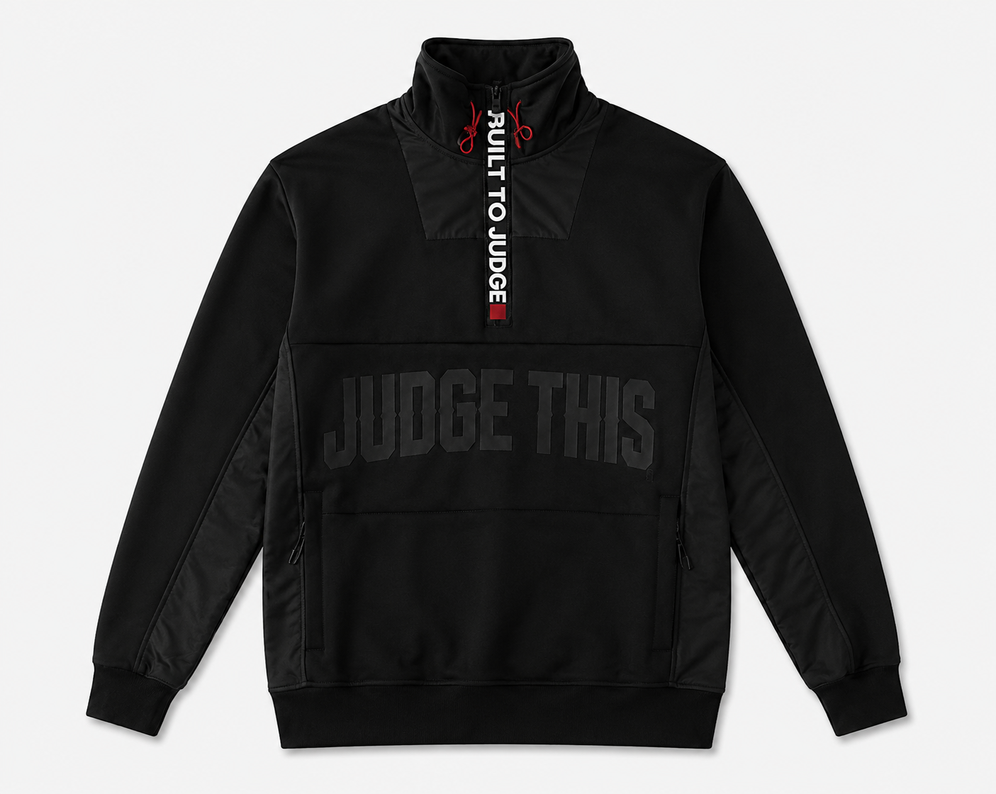 Judge This™ Built To Judge Quarter Zip Pullover – Black / White Marl