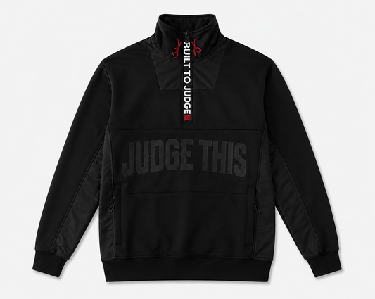 Judge This™ Built To Judge Quarter Zip Pullover – Black / White Marl