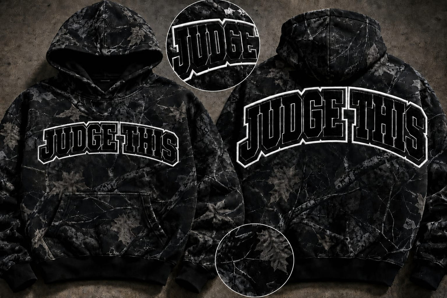 Judge This™ Woodland Hoodie – Midnight Timber