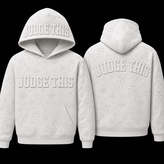 Judge This™ Monogram Hoodie – White / Cream