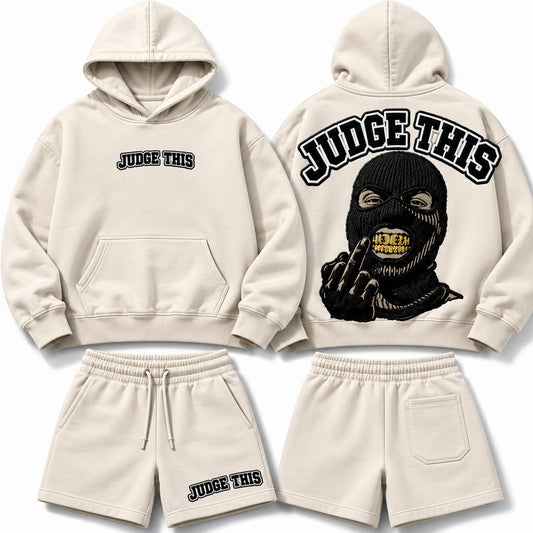 Judge This™ OG Graphic Hoodie & Shorts Set – Cream