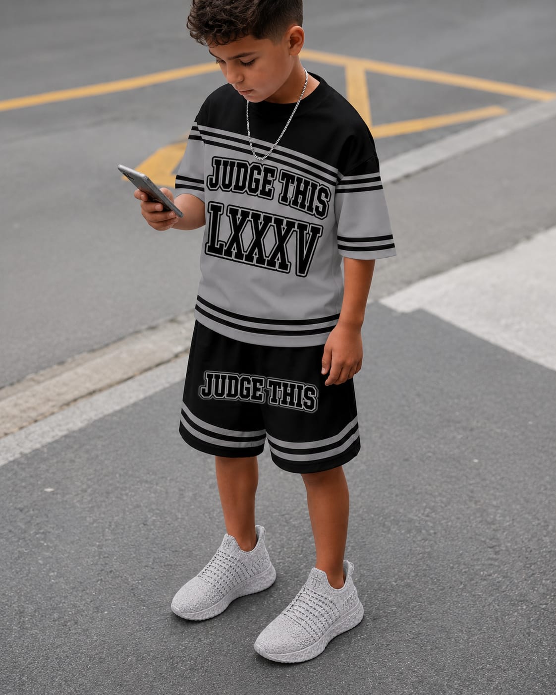 Judge This™ LXXXV (85) - Kids T-Shirt & Shorts Set Embroidered