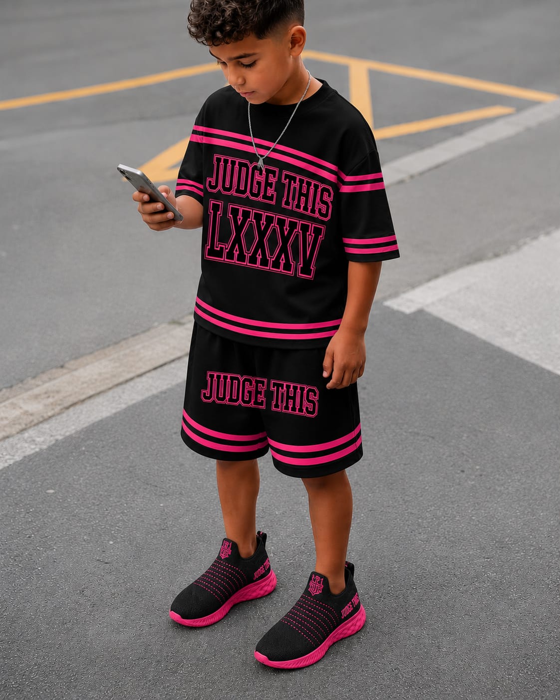 Judge This™ LXXXV (85) - Kids T-Shirt & Shorts Set Embroidered