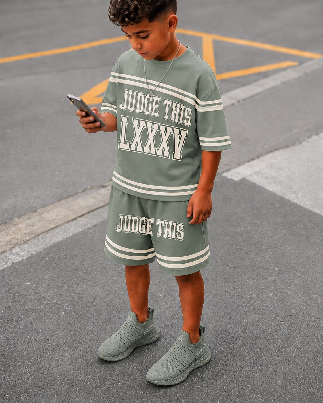 Judge This™ LXXXV (85) - Kids T-Shirt & Shorts Set Embroidered