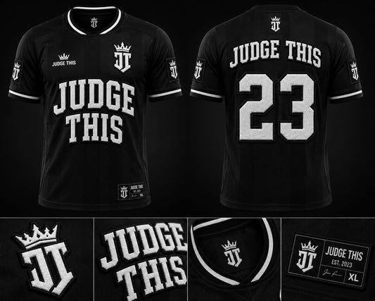 Judge This™ Soccer Jersey – Black / White & Black / Hot Pink