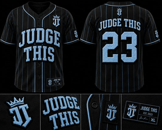 Judge This™ Baseball Jersey – Electric Blue / Hot Pink