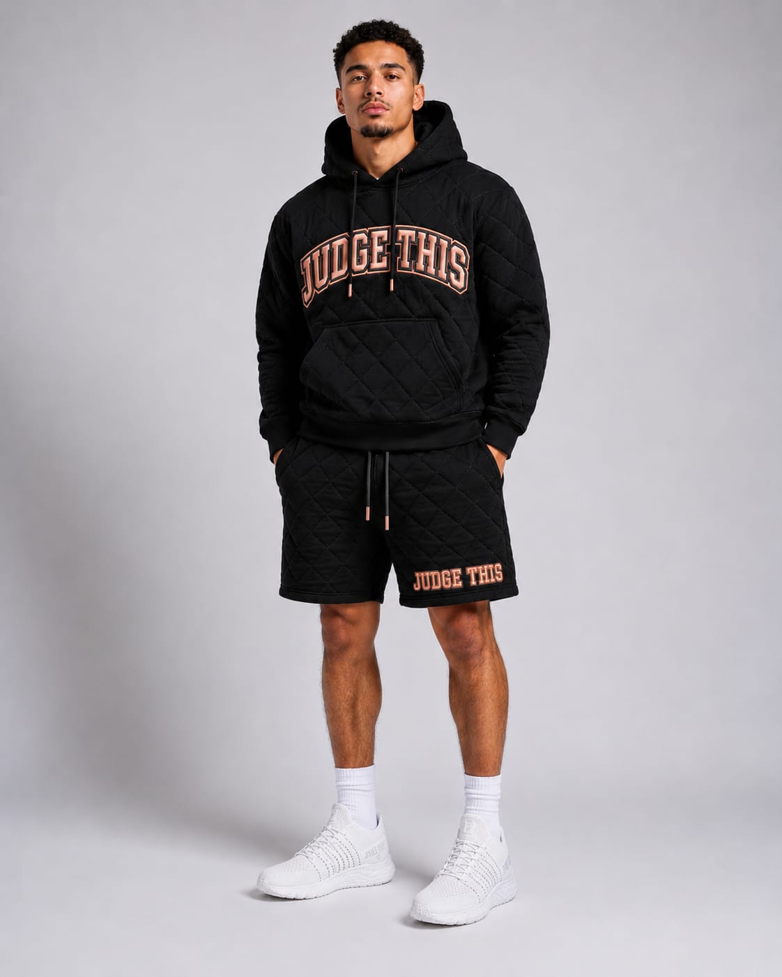 Judge This™ Quilted Hoodie & Shorts Set