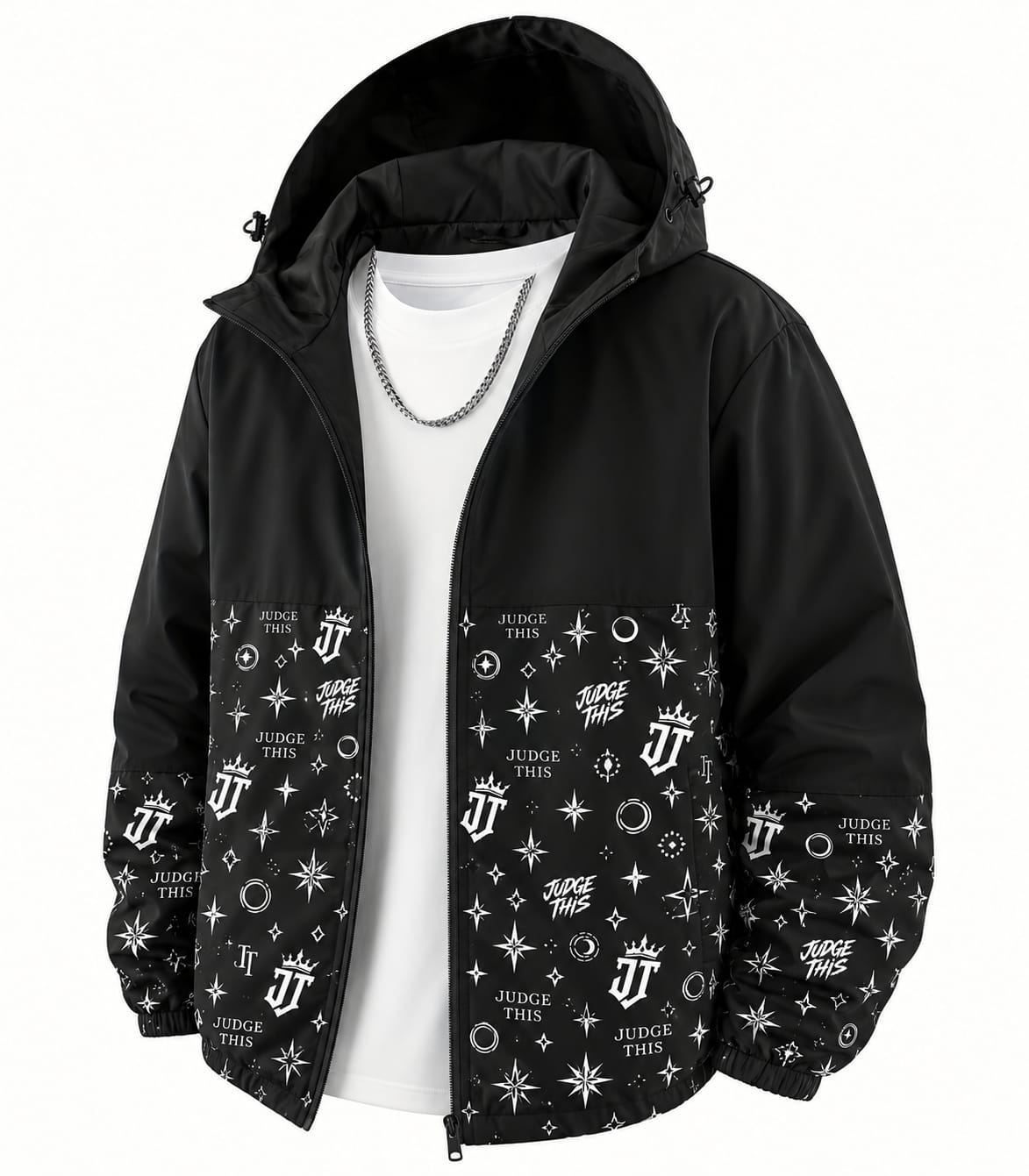 Judge This™ Monogram Hooded Windbreaker Jacket
