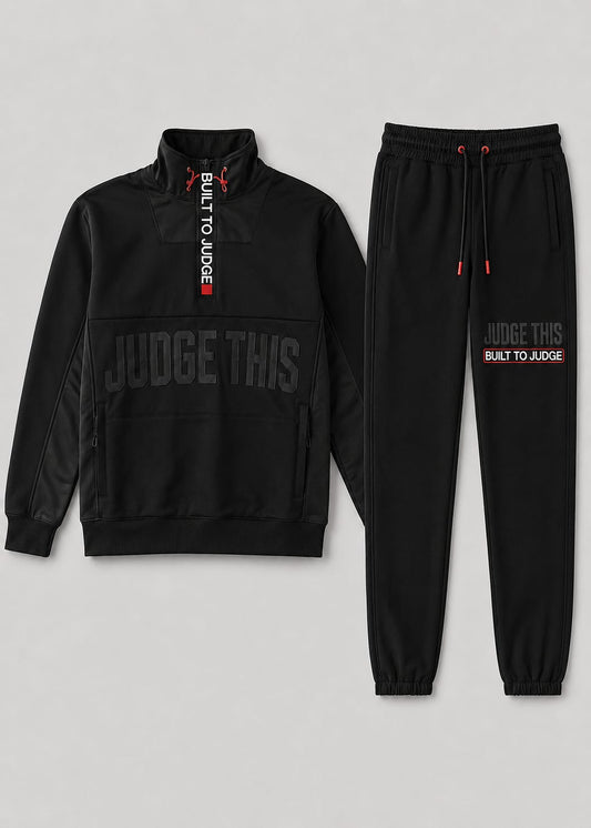 Judge This™ Built To Judge Tracksuit – Black 🖤 / White 🤍
