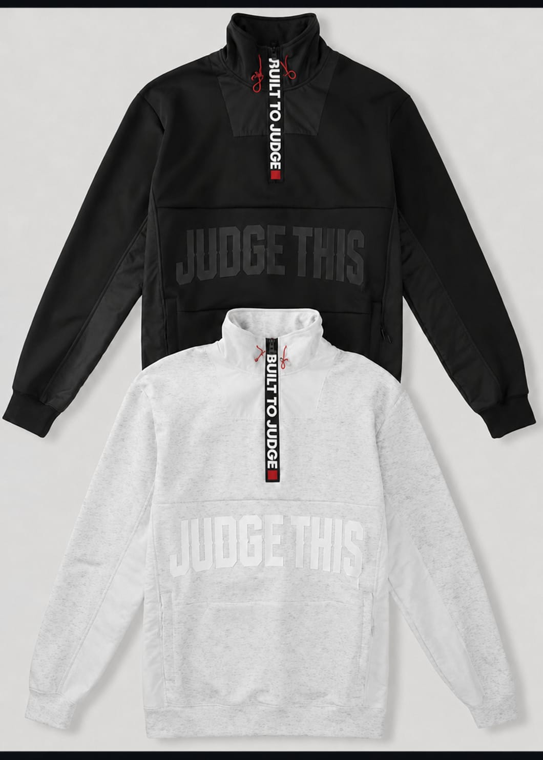 Judge This™ Built To Judge Quarter Zip Pullover – Black / White Marl