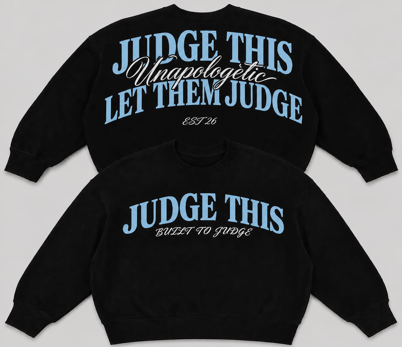 Judge This™ Built To Judge French Terry Crewneck – Electric Blue / Red