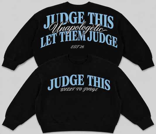 Judge This™ Built To Judge French Terry Crewneck – Electric Blue / Red