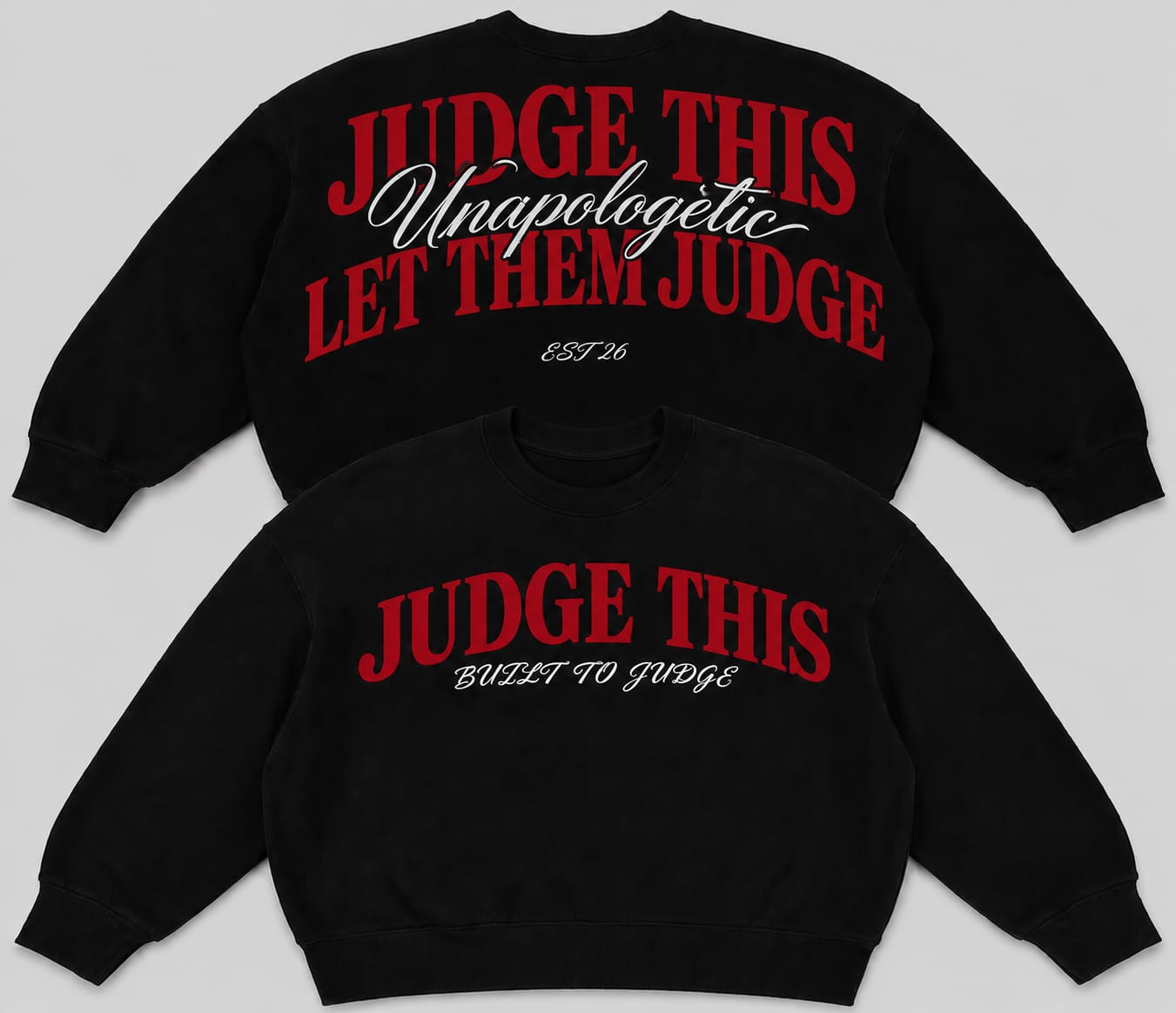 Judge This™ Built To Judge French Terry Crewneck – Electric Blue / Red