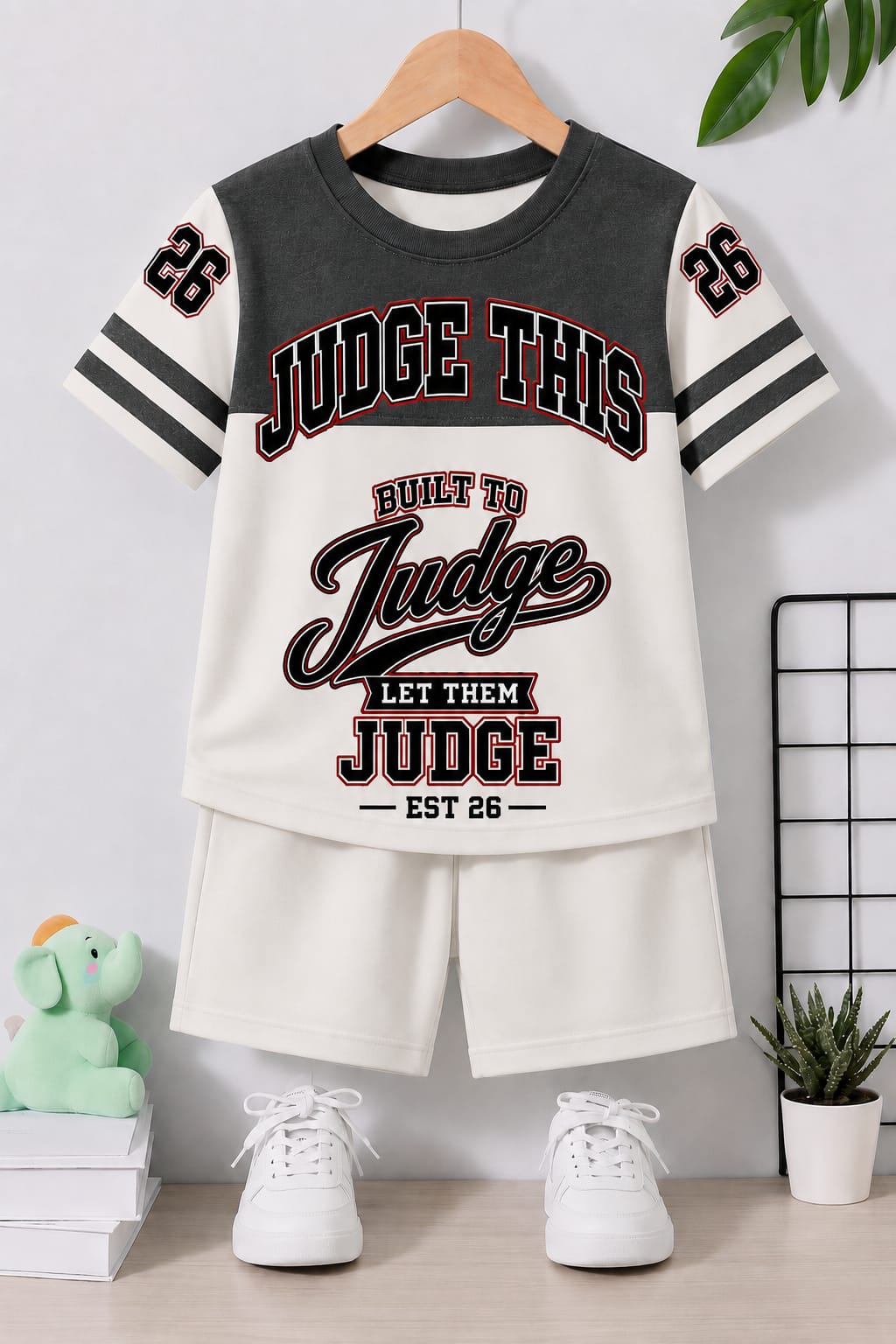Judge This™ Built To Judge – Kids T-Shirt & Shorts Set