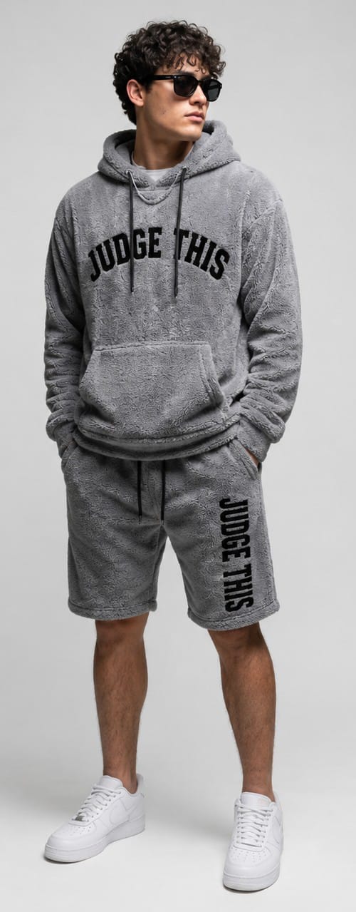 Judge This™ Sherpa Hoodie & Shorts Set