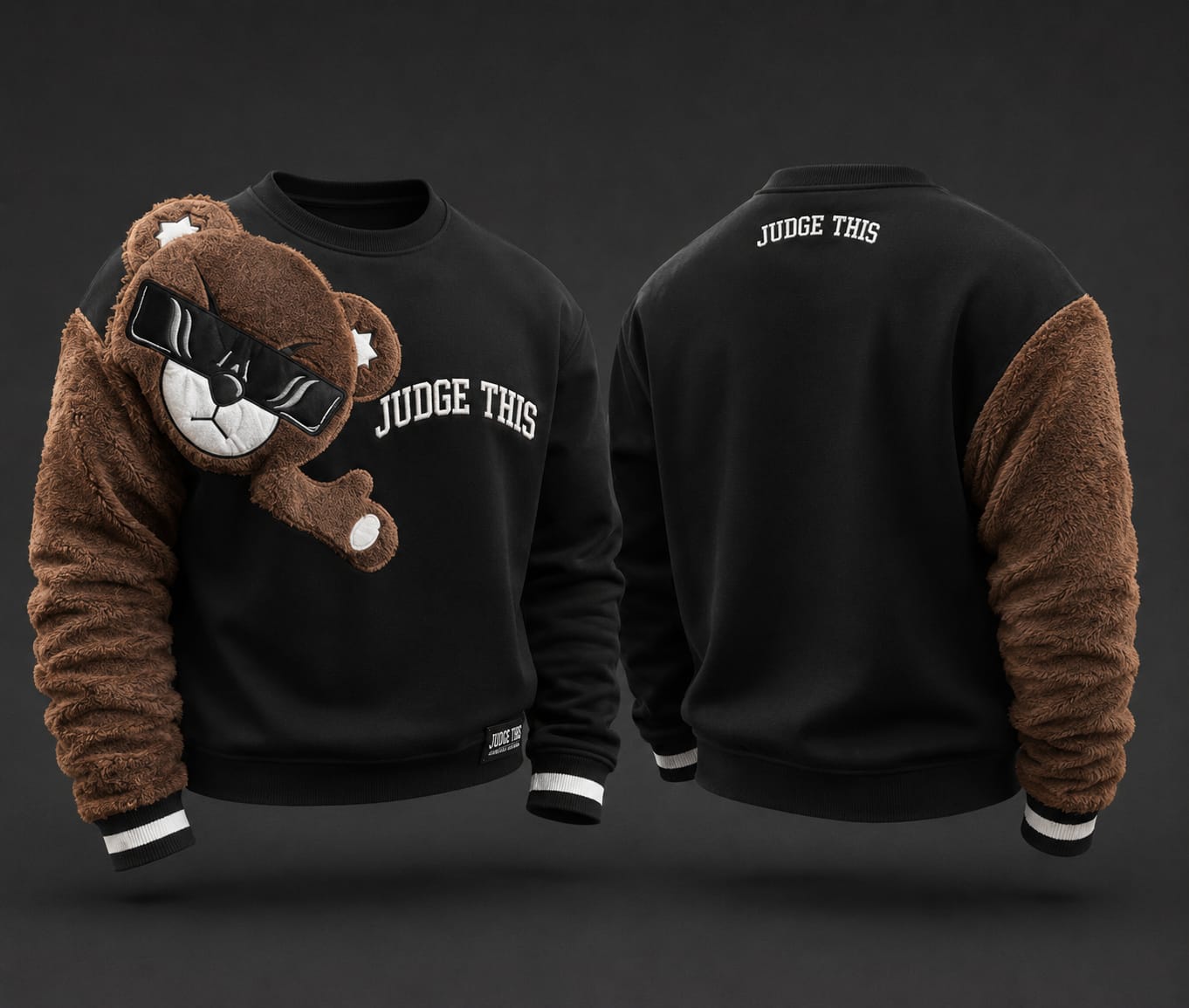 Judge This™ Teddy Sleeve Crew Neck Jumper