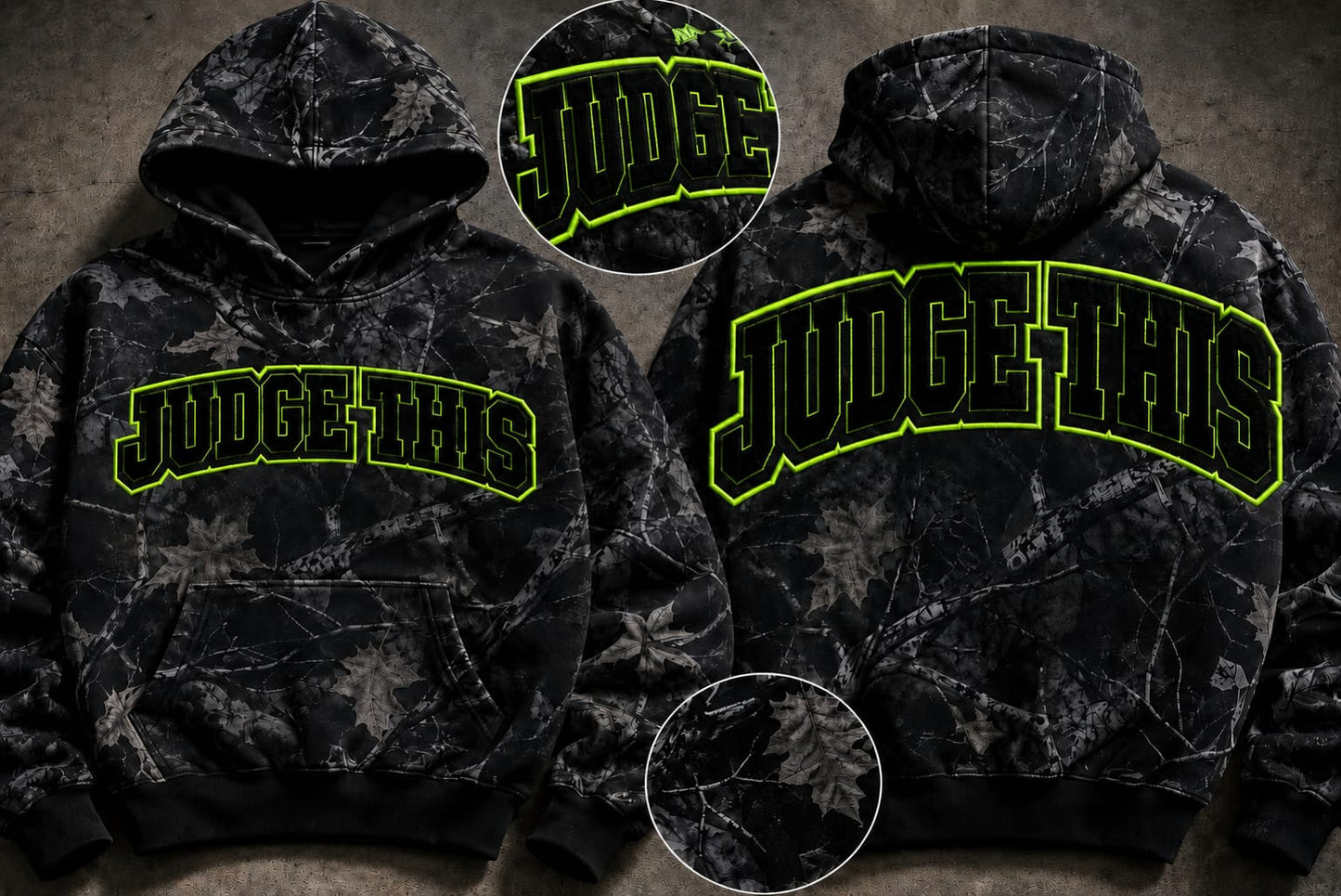 Judge This™ Woodland Hoodie – Midnight Timber