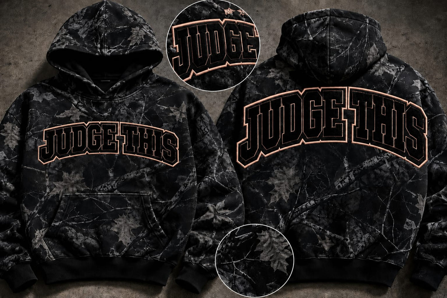 Judge This™ Woodland Hoodie – Midnight Timber