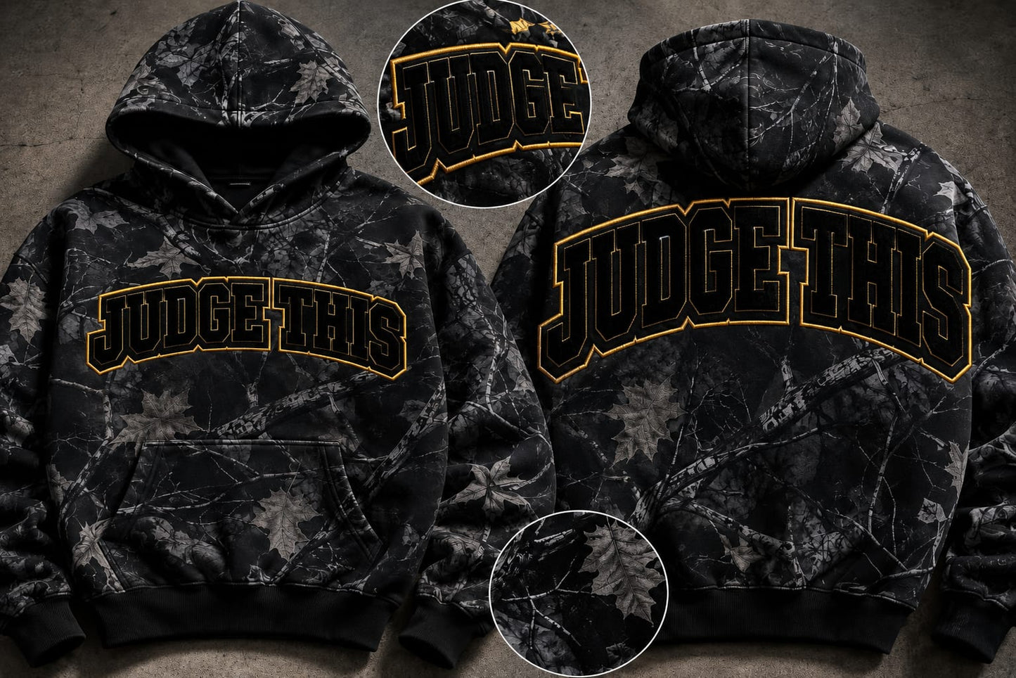Judge This™ Woodland Hoodie – Midnight Timber