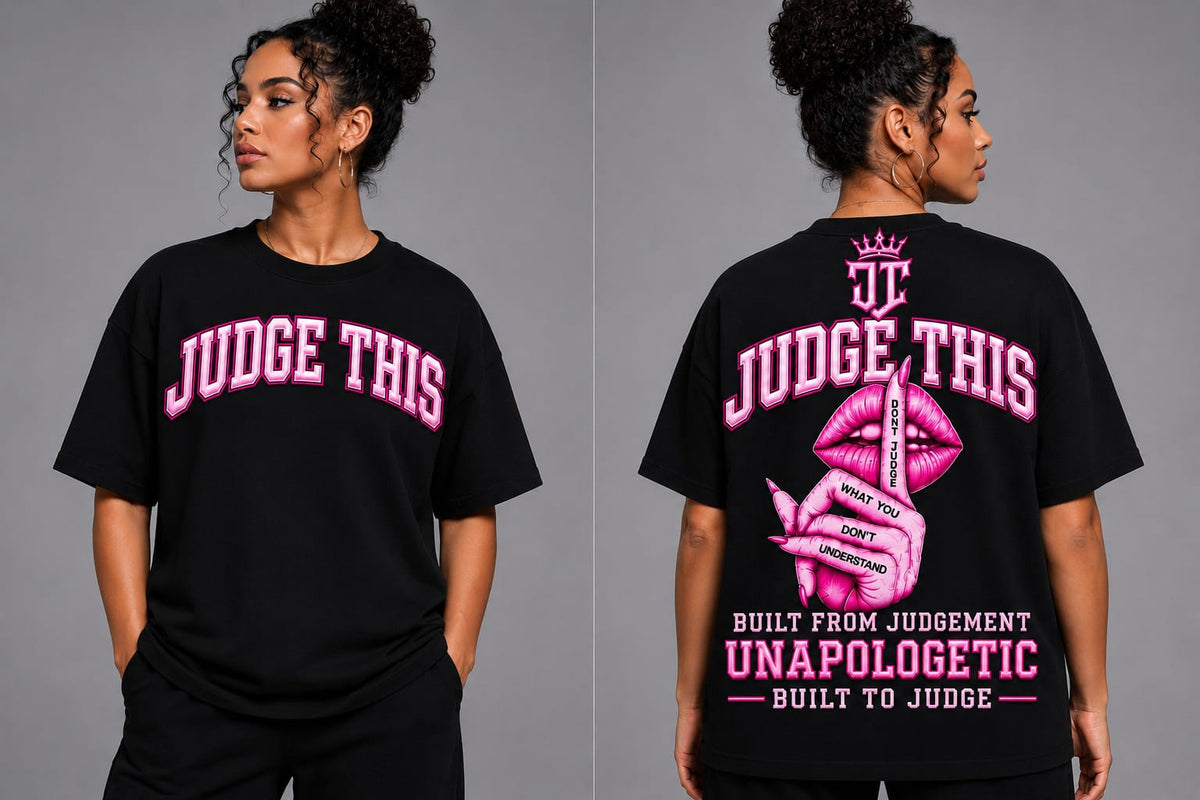JUDGE THIS Don’t Judge Oversized Tee – Black