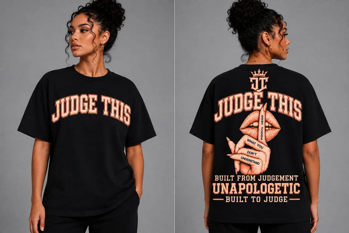 JUDGE THIS Don’t Judge Oversized Tee – Black
