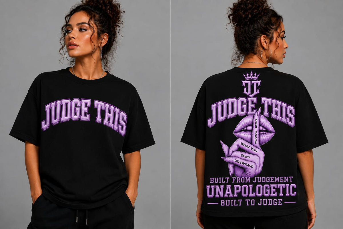 JUDGE THIS Don’t Judge Oversized Tee – Black