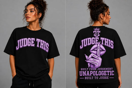 JUDGE THIS Don’t Judge Oversized Tee – Black