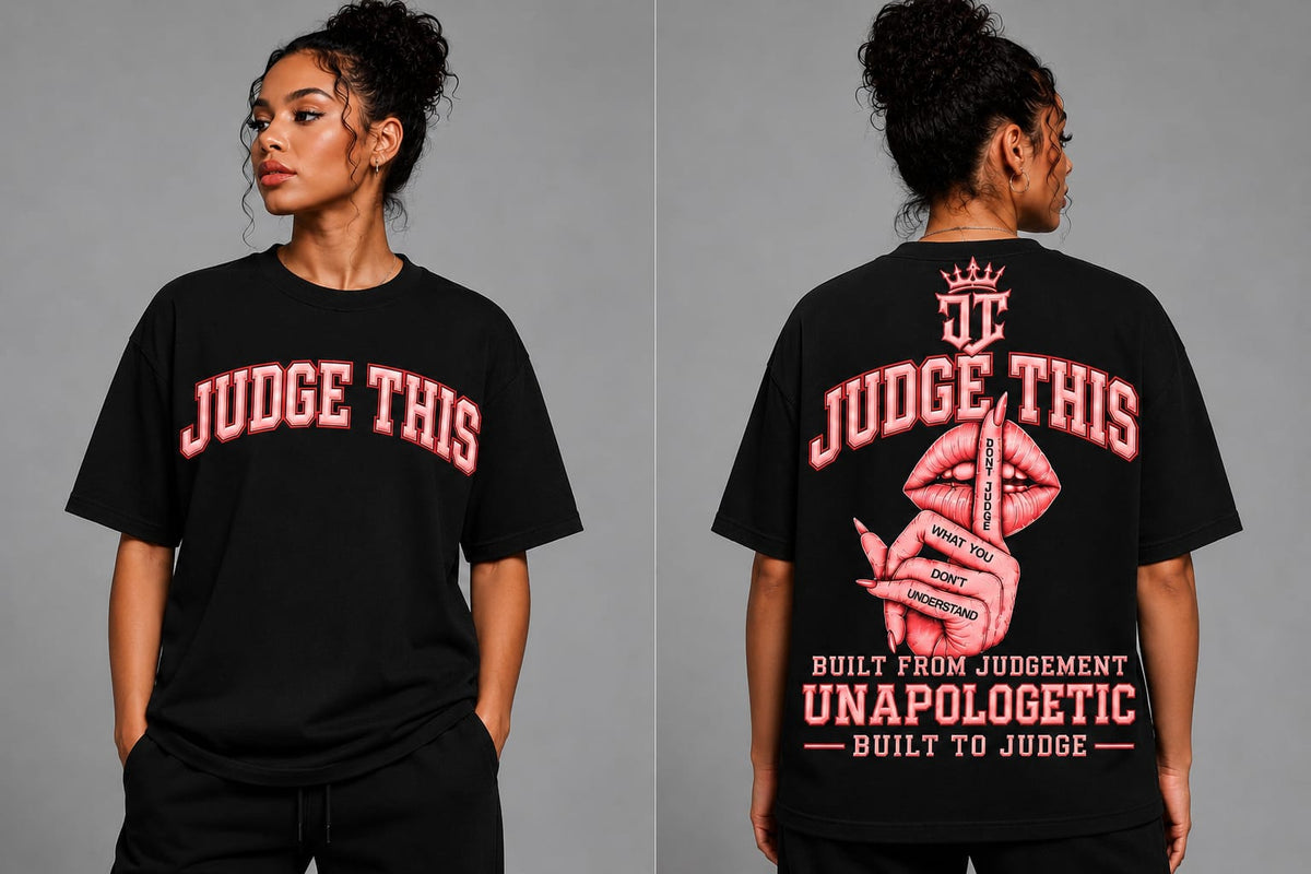 JUDGE THIS Don’t Judge Oversized Tee – Black