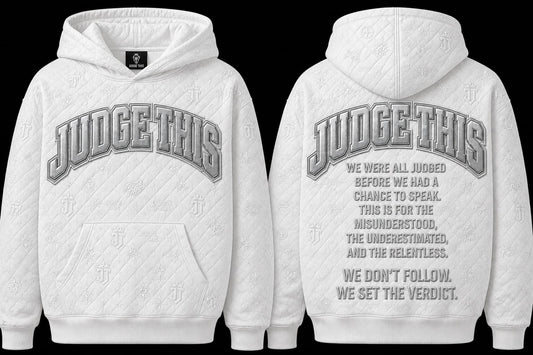 Judge This™ Quilted Monogram Hoodie - WHITE